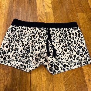 PJ SALVAGE LEPARD FUZZY PAJAMA SHORTS